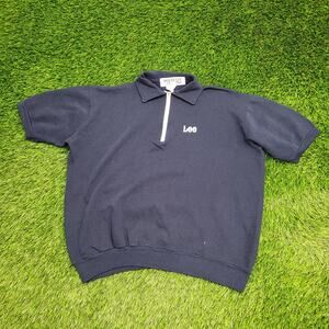 Vintage 80s LEE MOD 1/4-Zip Polo Shirt Womens Large 22x22 Boxy